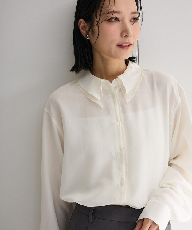 Green Parks レイヤード風ＢＩＧシャツ Off White