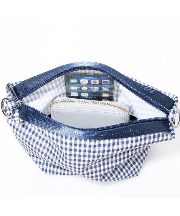 UNBILLION VERYコラボ カシュカシュ cachecache / ナイロンドローコード2wayショルダー ネイビーミックス