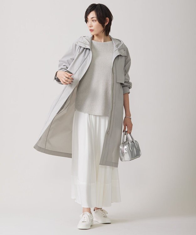 ICB 【洗える】レーヨンシルクローン フレアスカート オフホワイト系