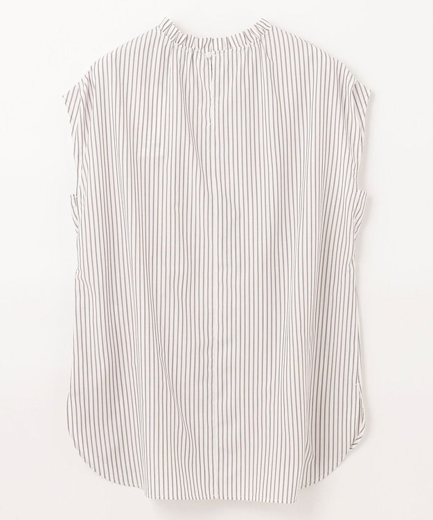 ANY 【UVカット/吸水速乾/抗菌防臭】エニィファンクション ノースリブラウス オフ×ブラウンストライプ