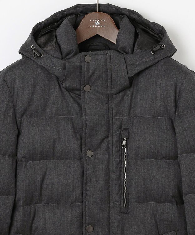 JOSEPH ABBOUD 【フード取り外し可】ライトメリノダウン ブルゾン グレー系