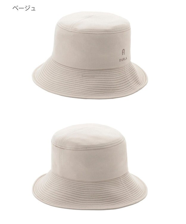MOONBAT 【洗える】FURLA(フルラ) 中つば平天ハット UV 日本製 ベージュ