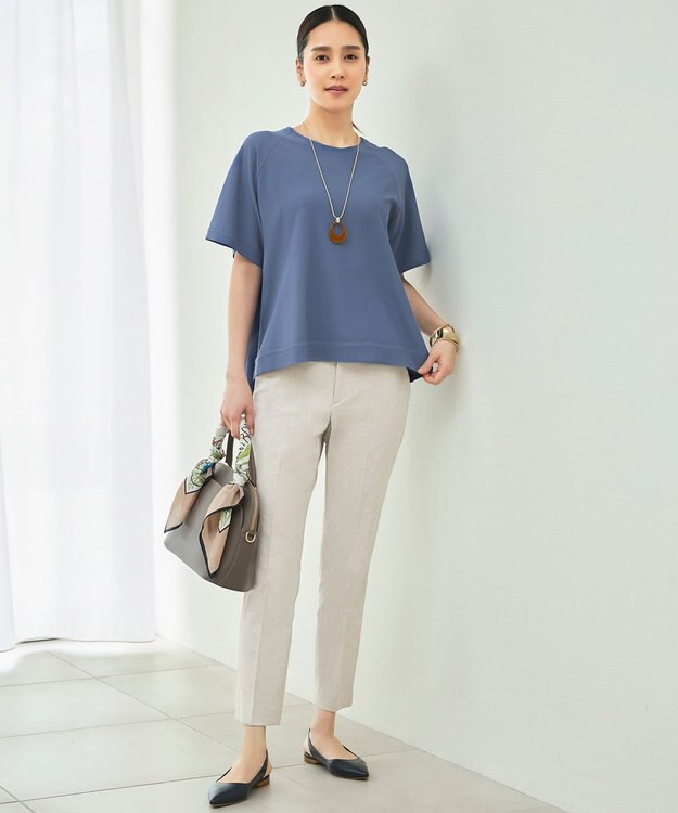 自由区 フラワープリントレター スカーフ ベージュ