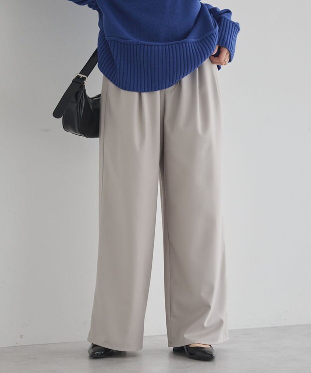 earth music&ecology ゆるとろパンツ Gray Beige