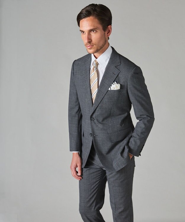 GOTAIRIKU 【御幸毛織】 WOOL×SOLOTEX ストレッチスーツ（平織/グレー） グレー系8