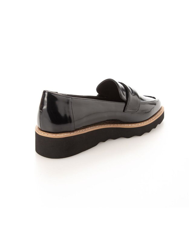 MODE ET JACOMO <carino>【レイン】ポインテッドコインローファー ブラックエナメル