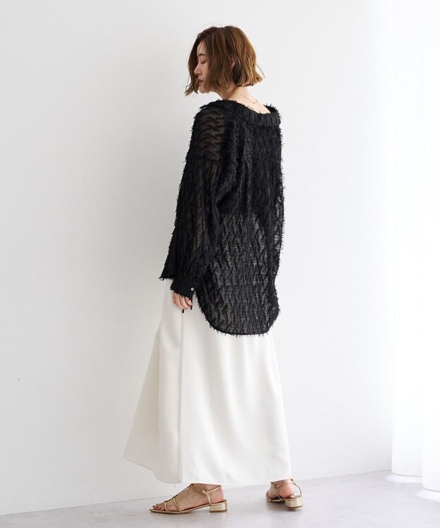 YECCA VECCA サテンフレアスカート Ivory