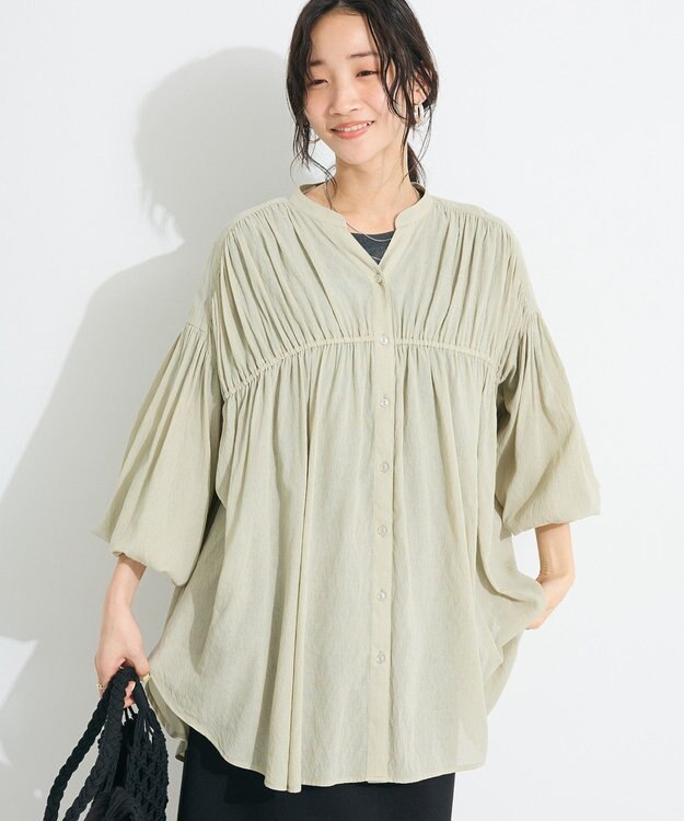 CRAFT STANDARD BOUTIQUE ヴィンテージボイルシャーリングチュニック Khaki