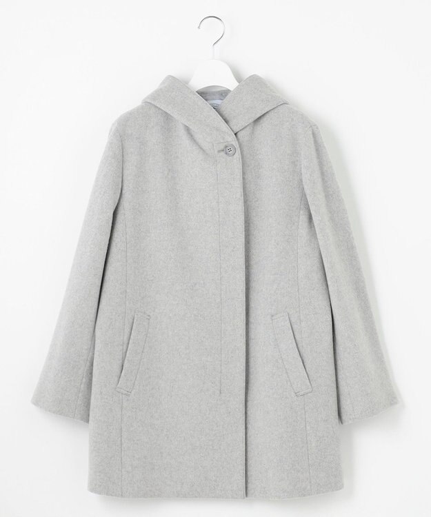 J.PRESS LADIES L ショートビーバー フーデット コート グレー系