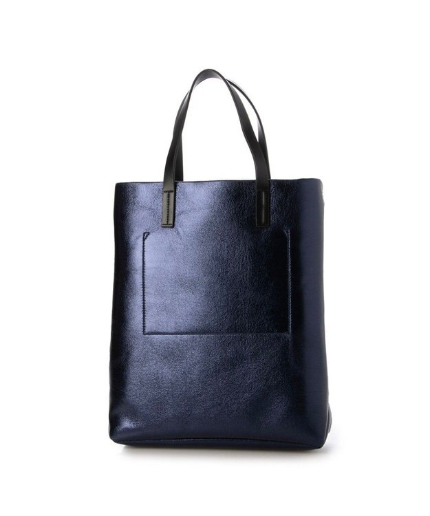 UNBILLION VERYコラボ カシュカシュ cachecache / カードケース付きメタリックトートバッグ ネイビー