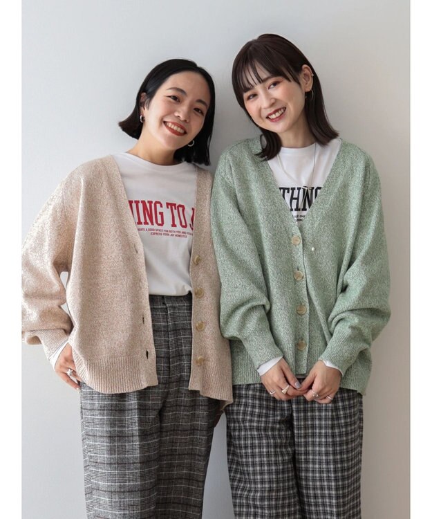 AMERICAN HOLIC ＭＩＸＶネックニットカーディガン Mustard