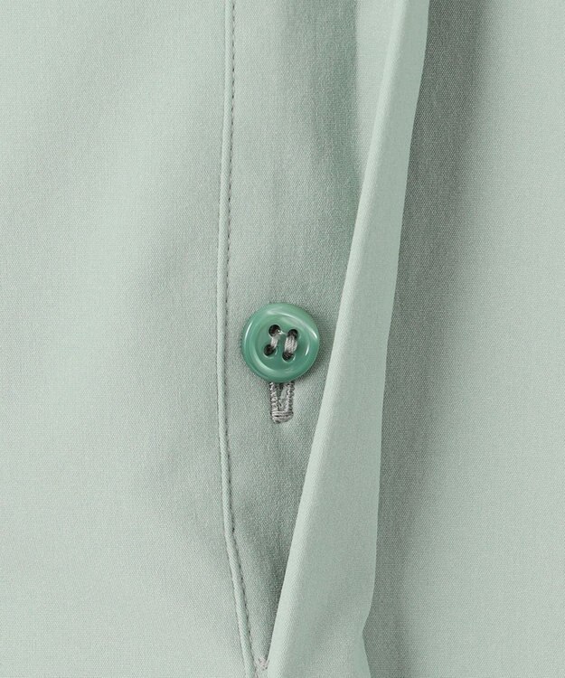 ICB 【洗える】ヴィンテージスパンブロード  バンドカラー長袖ブラウス オパールグレー系