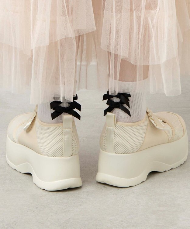 WEGO Wリボンアンクルソックス ホワイト