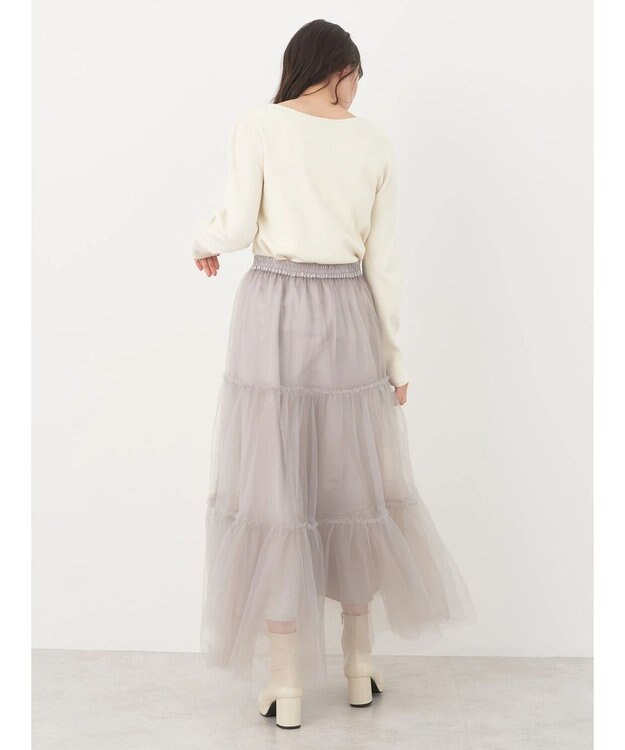 earth music&ecology マルチｗａｙチュールスカート Light Gray