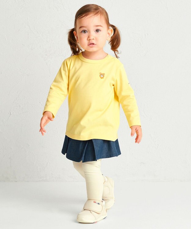MIKI HOUSE HOT BISCUITS 【70-120cm】【Everyday Series】ワンポイント 長袖Tシャツ コーン