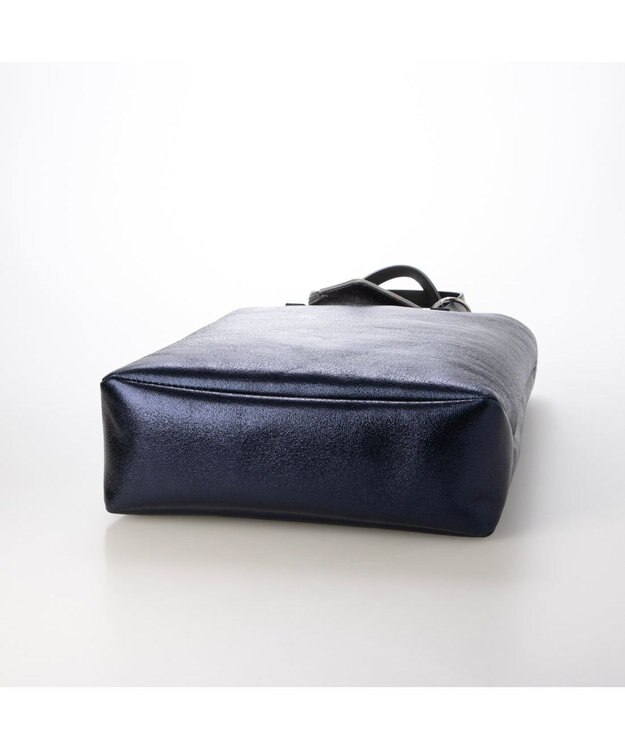 UNBILLION VERYコラボ カシュカシュ cachecache / カードケース付きメタリックトートバッグ ネイビー