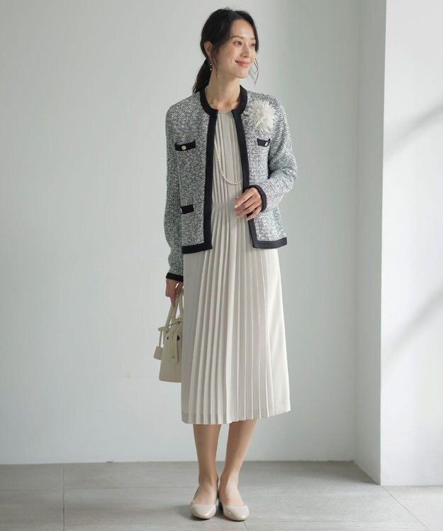 J.PRESS LADIES フェザーリッチ コサージュ ホワイト系