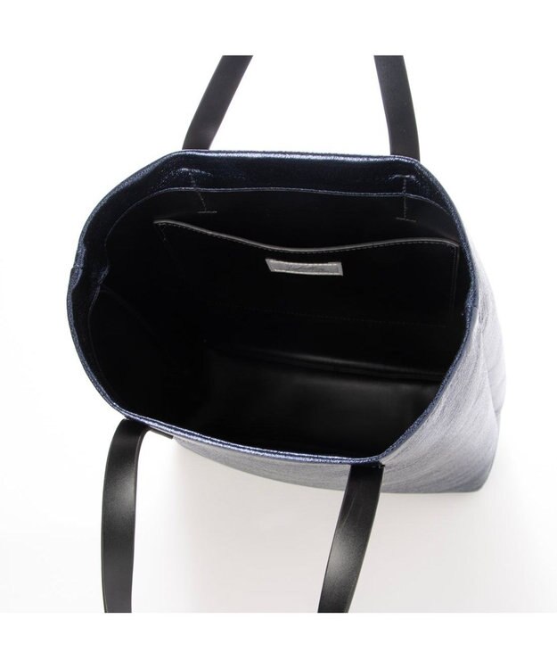 UNBILLION VERYコラボ カシュカシュ cachecache / カードケース付きメタリックトートバッグ ネイビー