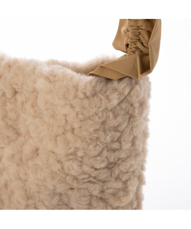 UNBILLION カシュカシュ cachecache / フリルハンドルボアトート ベージュ