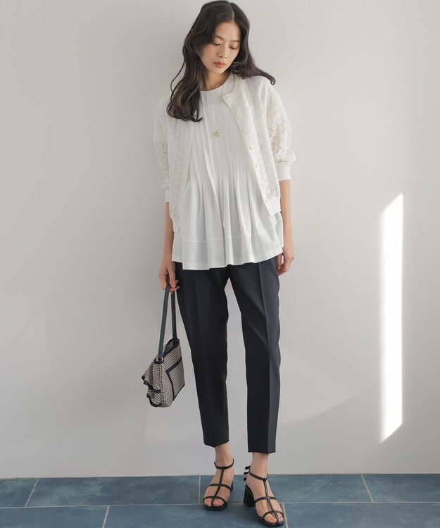 組曲 サマージャージーブラウスライク カットソー ホワイト系