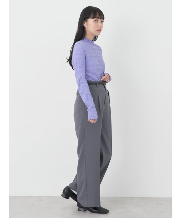 earth music&ecology シャーリングハイネックプルオーバー Lavender