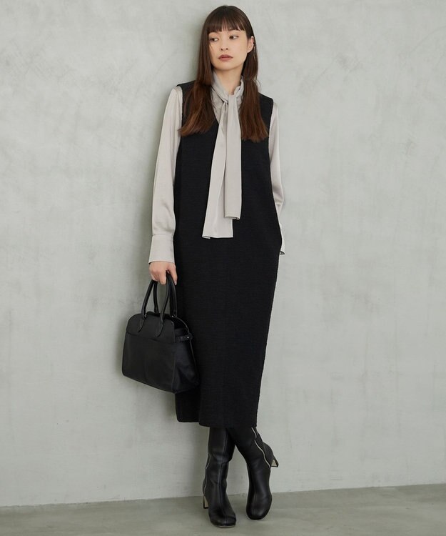 ICB ストレッチロングブーツ ブラック系