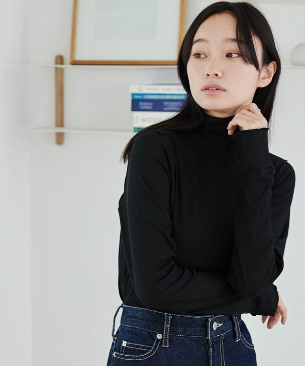 WEGO ソフトタッチカラーリブロンT ブラック