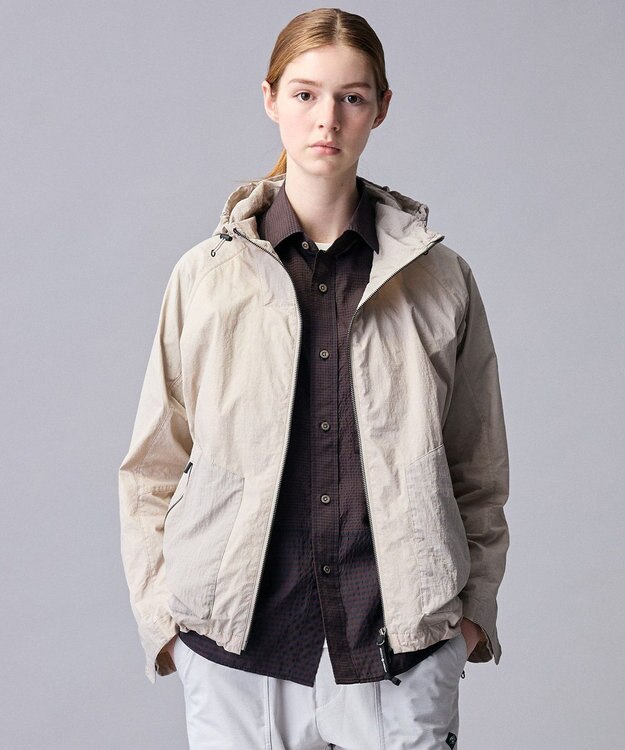 JOSEPH ABBOUD MOUNTAIN 【ナチュラルカラー/ストレッチ】ナイロンコンビガーメントダイパーカー ライトグレー系