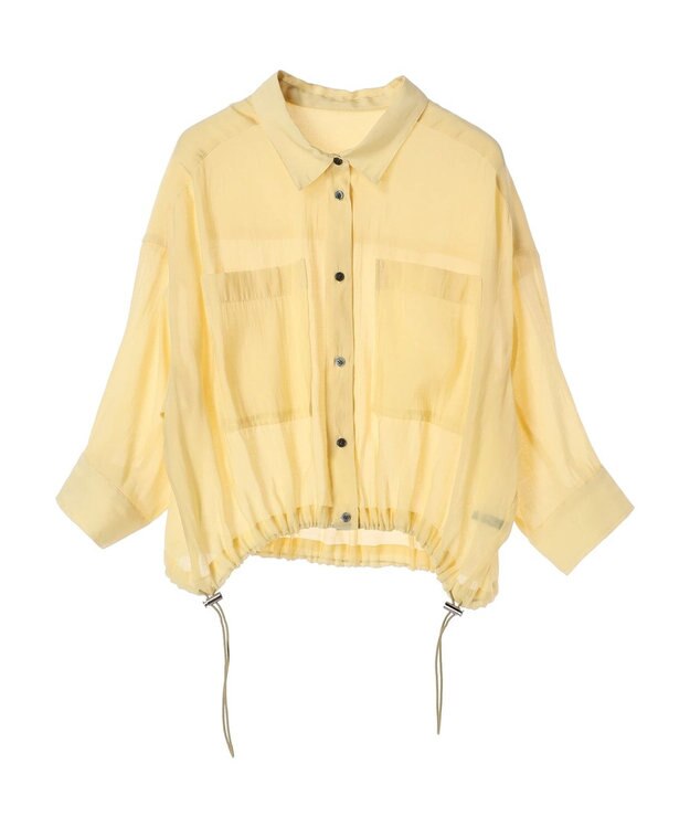 YECCA VECCA 【2点SET】シアーシャツ×Aラインキャミワンピース Yellow
