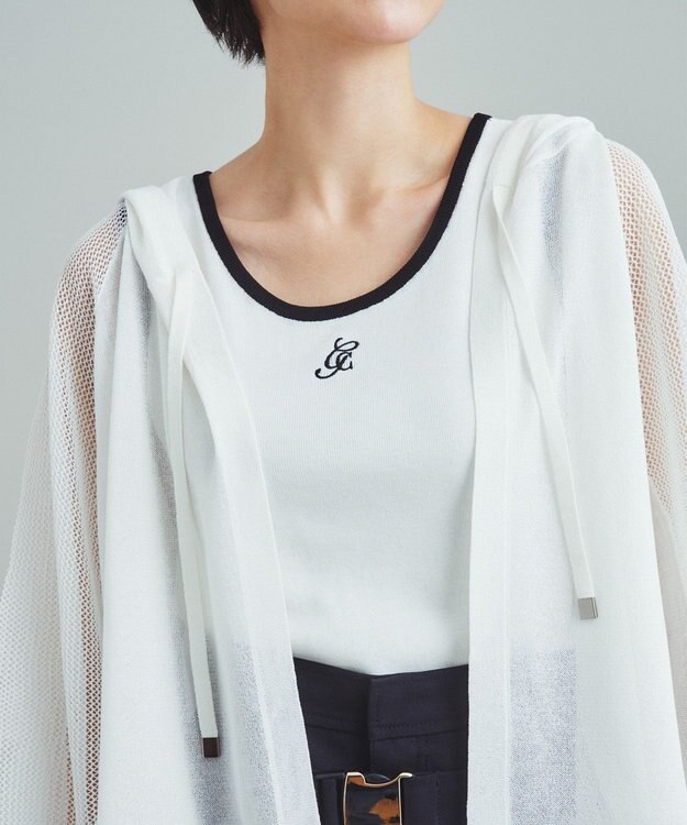 GRACE CONTINENTAL メッシュニットフーディー ホワイト