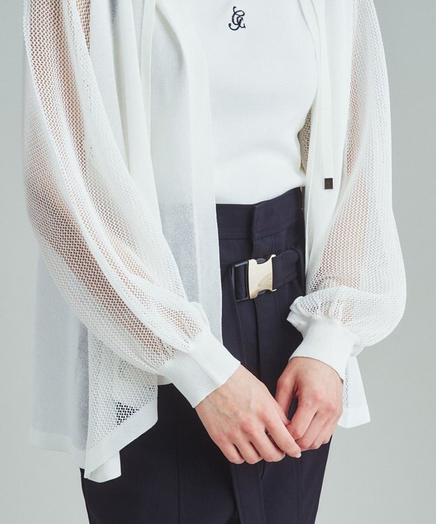 GRACE CONTINENTAL メッシュニットフーディー ホワイト