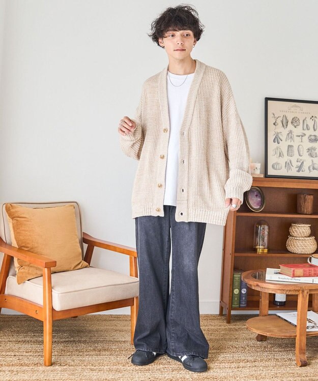 WEGO ルーズフィットカーディガン ホワイトその他