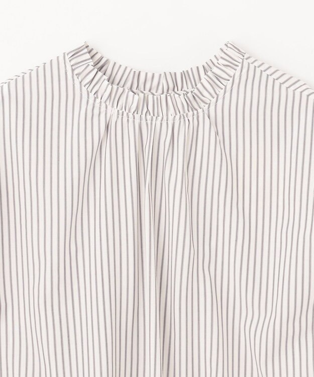 ANY 【UVカット/吸水速乾/抗菌防臭】エニィファンクション ノースリブラウス オフ×ブラウンストライプ