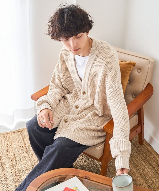 WEGO ルーズフィットカーディガン ホワイトその他