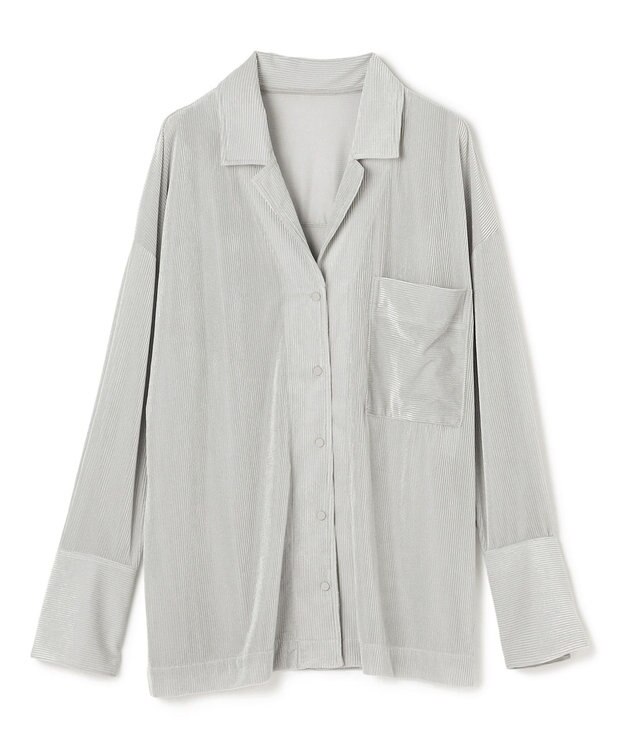 uncrave シアーベロアリブ シャツ ライトグレー