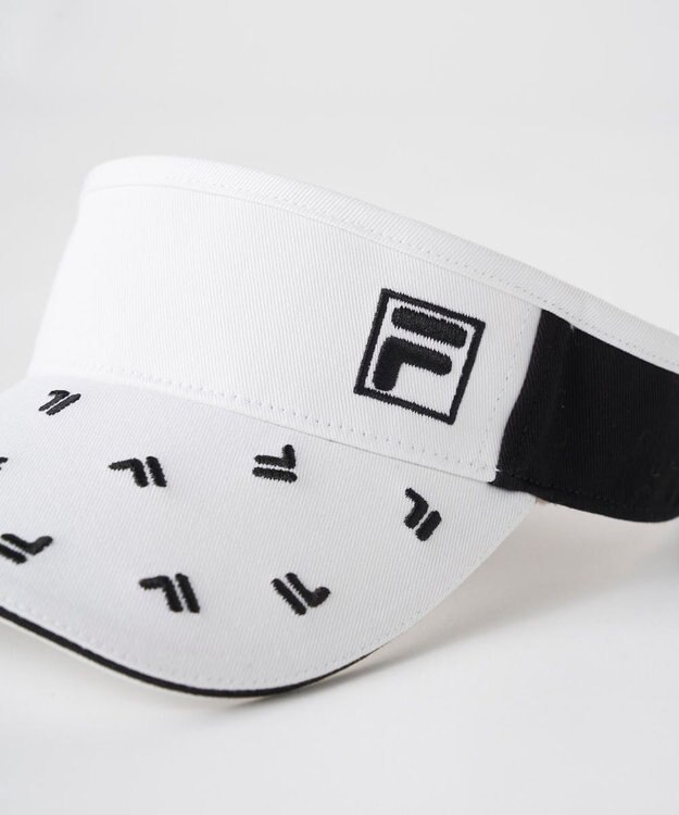 FILA GOLF／marie claire 【FILA GOLF】 総柄サンバイザー ホワイト