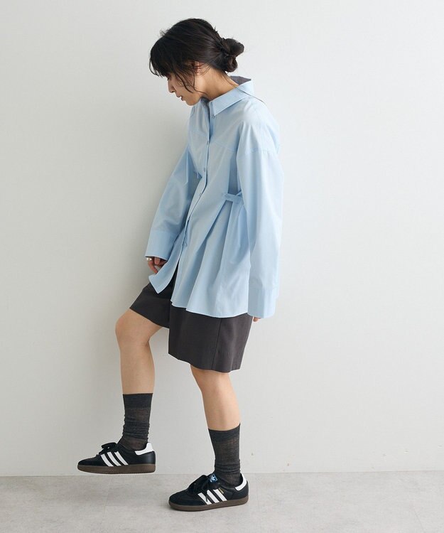 CRAFT STANDARD BOUTIQUE サイドベルトシャツ Sax