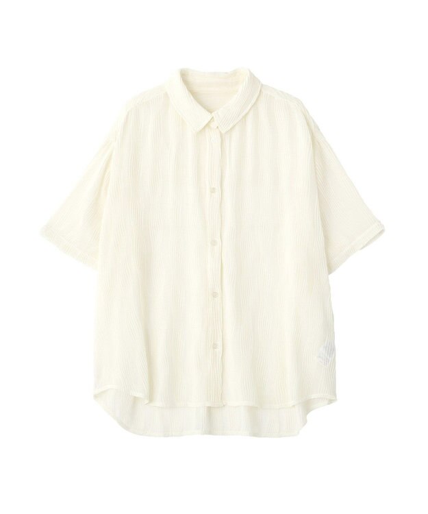 earth music&ecology ランダムプリーツシャツ Off White