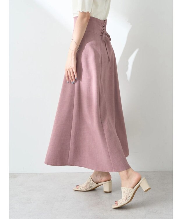 earth music&ecology バックレースアップスカート Pink