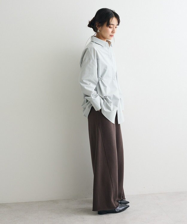 CRAFT STANDARD BOUTIQUE サイドベルトシャツ Blue Green