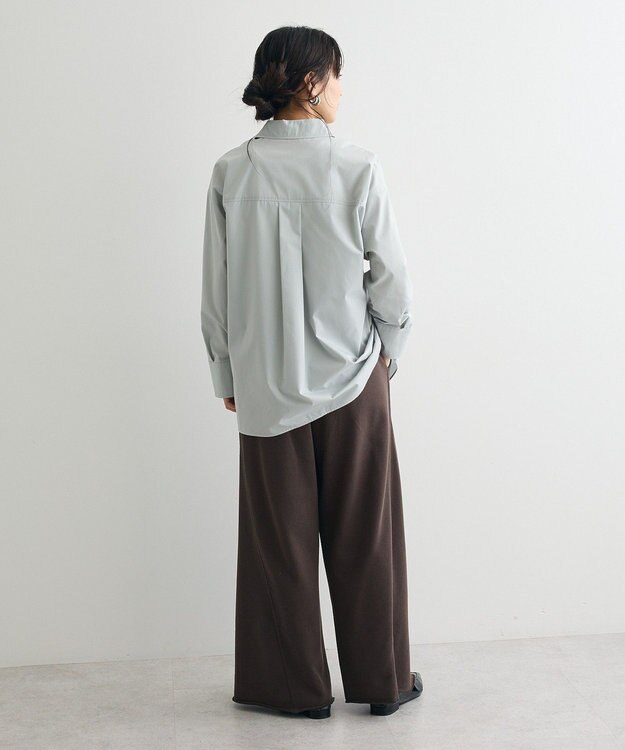 CRAFT STANDARD BOUTIQUE サイドベルトシャツ Blue Green