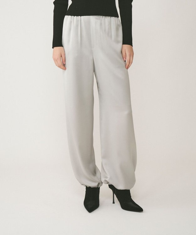 GRACE CONTINENTAL チンツサテンパンツ グレー