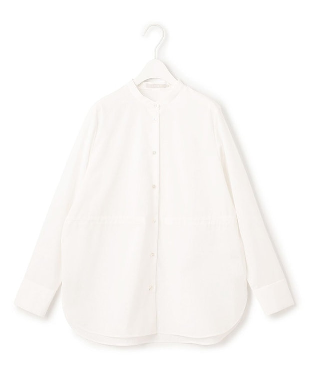 ICB 【洗える】 クリーンブロード バンドカラーシャツ オフホワイト系