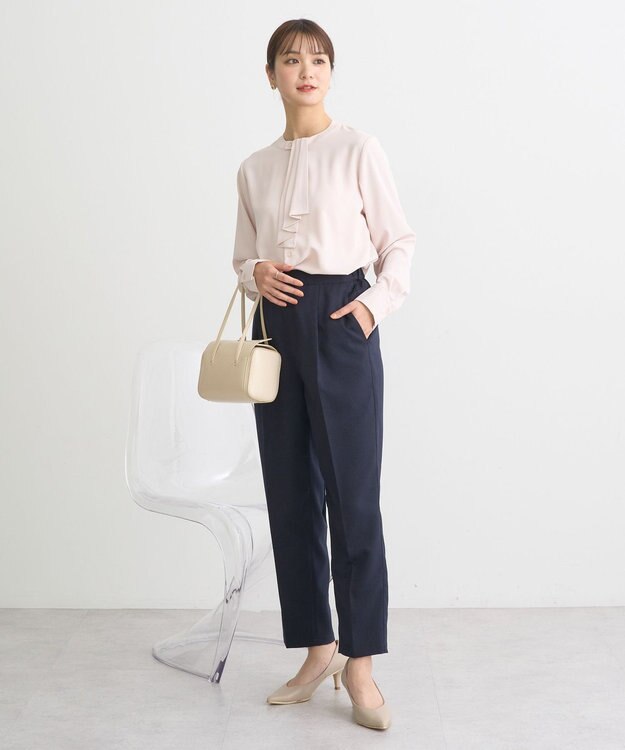 earth music&ecology 2WAYボウタイブラウス ピンクベージュ