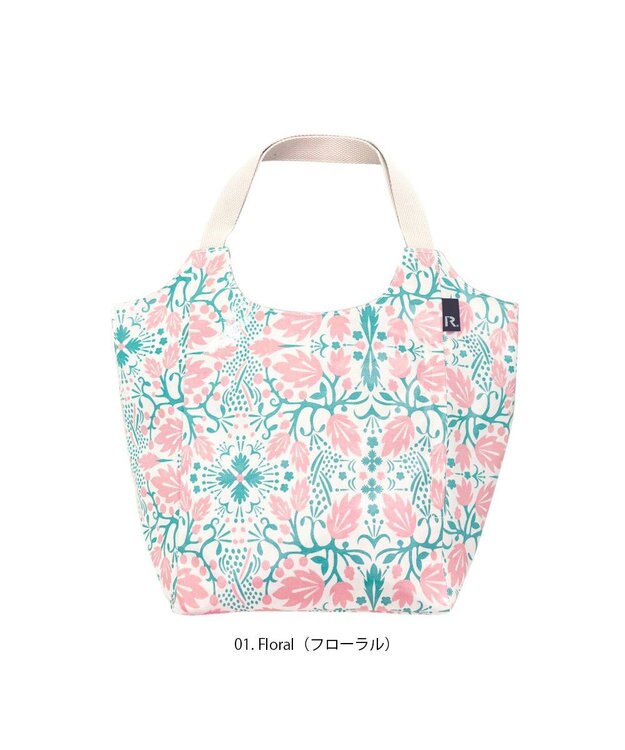 ROOTOTE 1026【肩掛け ラミネート加工】EU.ラウンド.ラミネート-R 01：フローラル