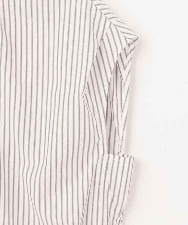 ANY 【UVカット/吸水速乾/抗菌防臭】エニィファンクション ノースリブラウス オフ×ブラウンストライプ