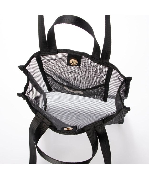 UNBILLION カシュカシュ cachecache / オーバープリントメッシュ2ハンドルトート ブラック