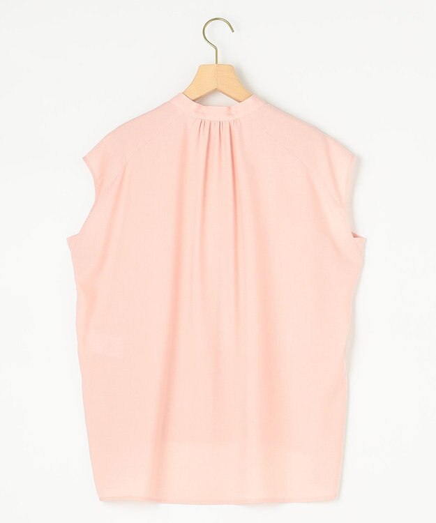 組曲 【洗える・イージーケア】シアーカルゼ ボウタイ ブラウス ピンク系