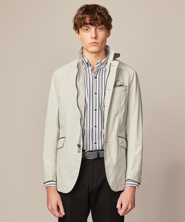 JOSEPH ABBOUD 【ストレッチで快適な着心地・イージーケア】ランダムストライプ ジャージー シャツ ダルブルー系1