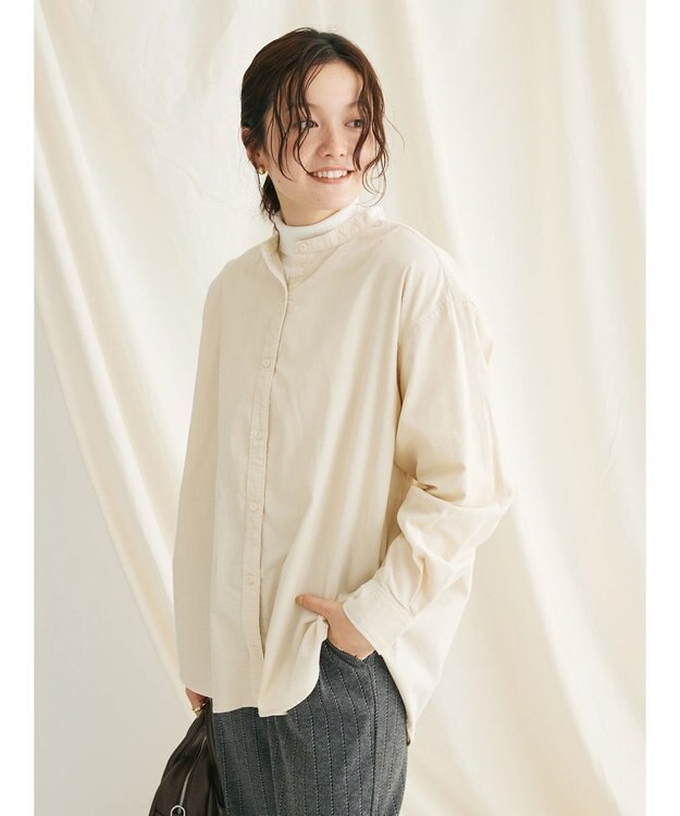 CRAFT STANDARD BOUTIQUE コーデュロイバンドカラーシャツ Ivory